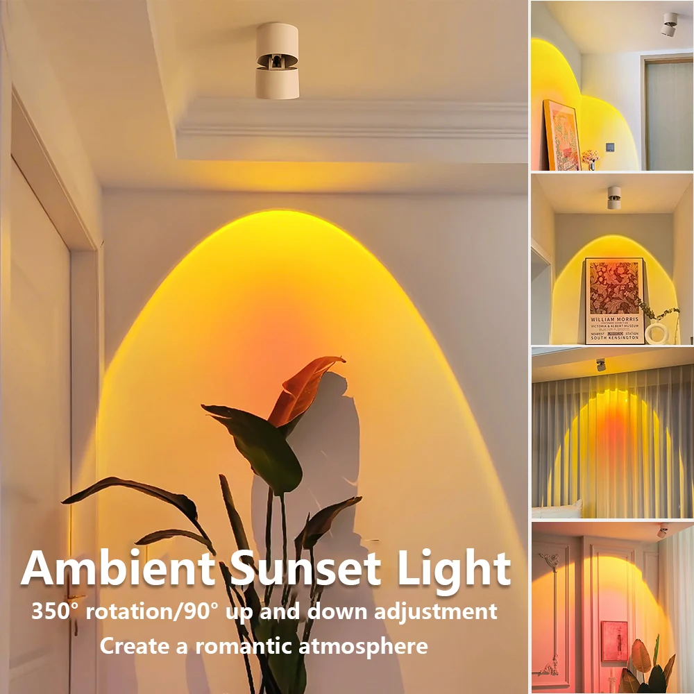 LED Sonnen untergang Scheinwerfer Nachtlichter LED Regenbogen Neon Nachtlicht Projektor Fotografie Wand Schlafzimmer Wohnzimmer Atmosphäre Licht