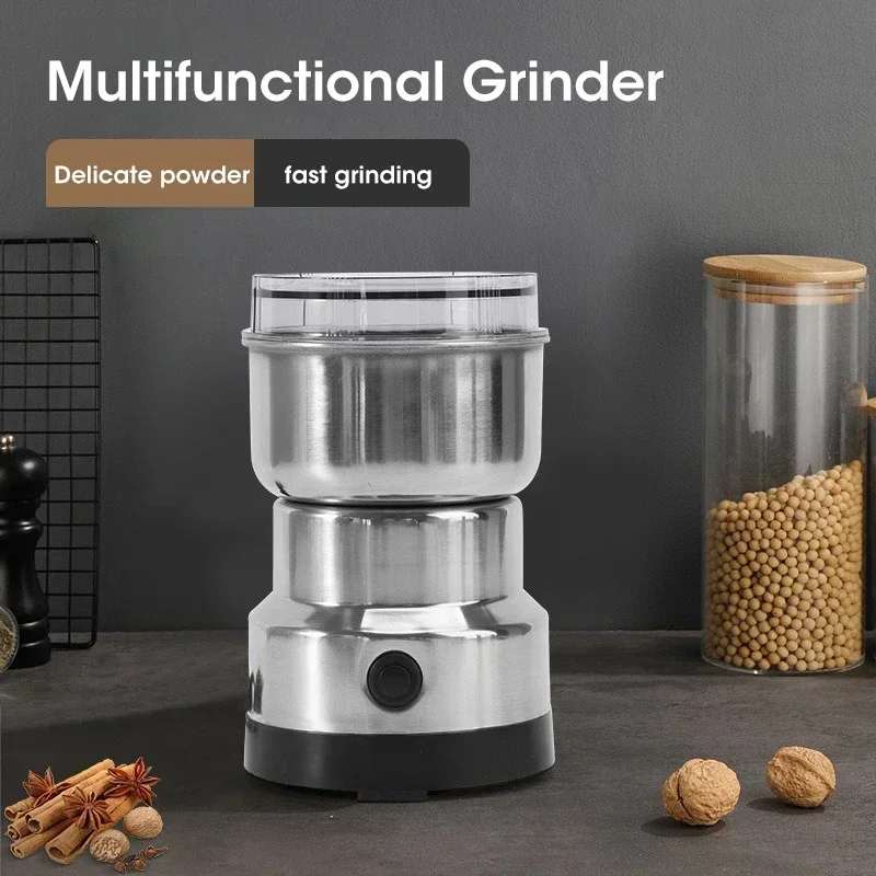 Edelstahl Elektrische Mühle 4 Klingen Schnelle Schleifen Multifunktions Zerschlagen Maschine Haushalt Kaffee Bohnen Reis Mühle 200 W/400 W Image