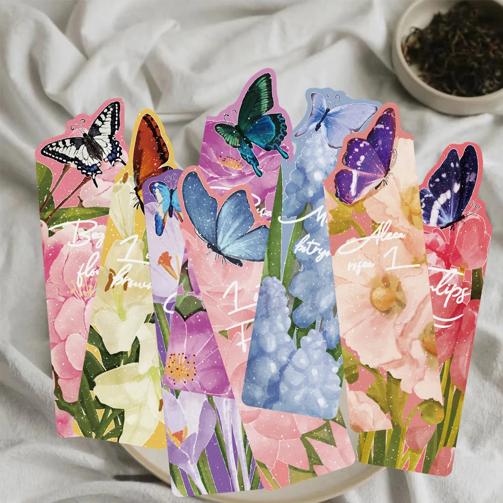 30PCS Kreative Schmetterling Blumen Frische Einfache Lesezeichen Cartoon Kreative Student Lieferungen Lesen Bücher Lesezeichen Image