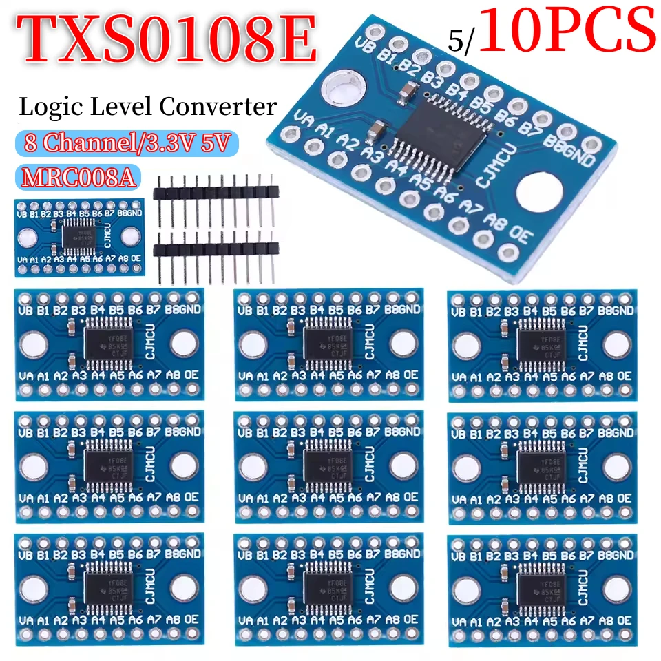 1-10PCS TXS0108E Logic Level Shifter Bidirektionales Modul 3,3 V 5V 8 Kanal Spannungspegelübersetzung Modul für Raspberry Pi Image