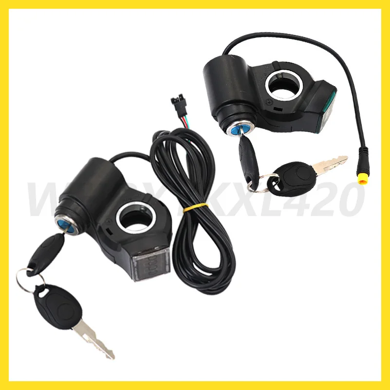 Elektrische Roller Daumen-drossel Voltmeter Digitale Spannung Display Schalter Power mit Tastensperre Fahrrad Finger Daumen-drossel dropship Image