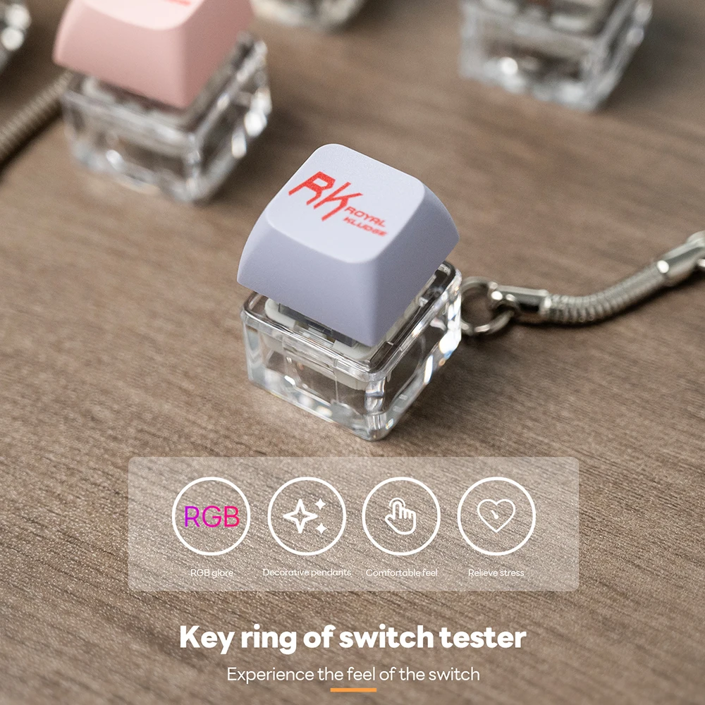 RK Royal Kludge Switch Tester Schlüsselanhänger Mechanische Tastatur DYE-SUB Tastenkappen Schlüsselschalter Schlüsselanhänger Wellentester mit LED-Licht Image
