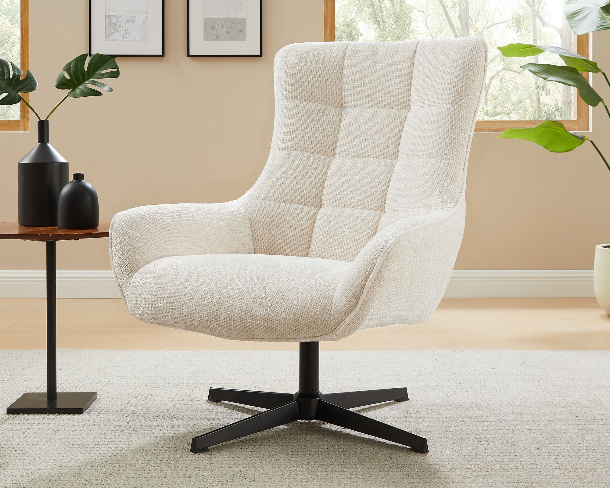 SalesFever »Evangeline« Drehsessel beige 81x103x85 cm