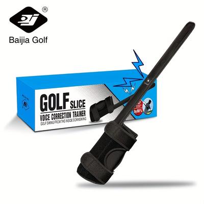 TEMU Golf Swing Trainer Aid By Baijia – Vocal Swing Guide, Universal Fit, Black Nylon, Corrects Posture & – Golf Training Equipment For Improved Technique (1 Pack)
