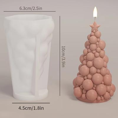 TEMU 3d Christmas Tree Silicone Mold For Aromatherapy Candles & Diy Plaster Decorations - White Craft Tool For Home Holiday Ornaments Image