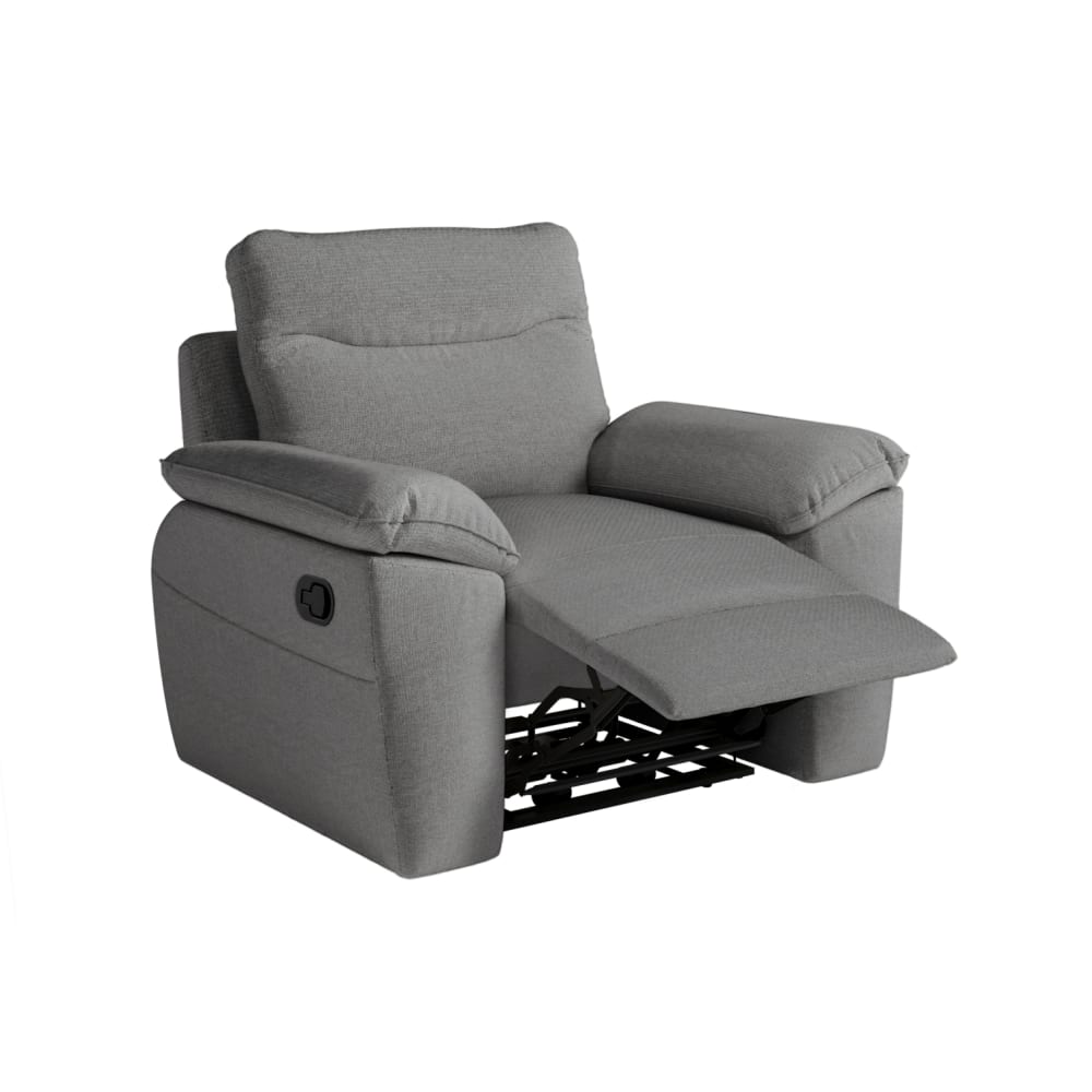 Fauteuil de relaxation manuel en tissu - Gris