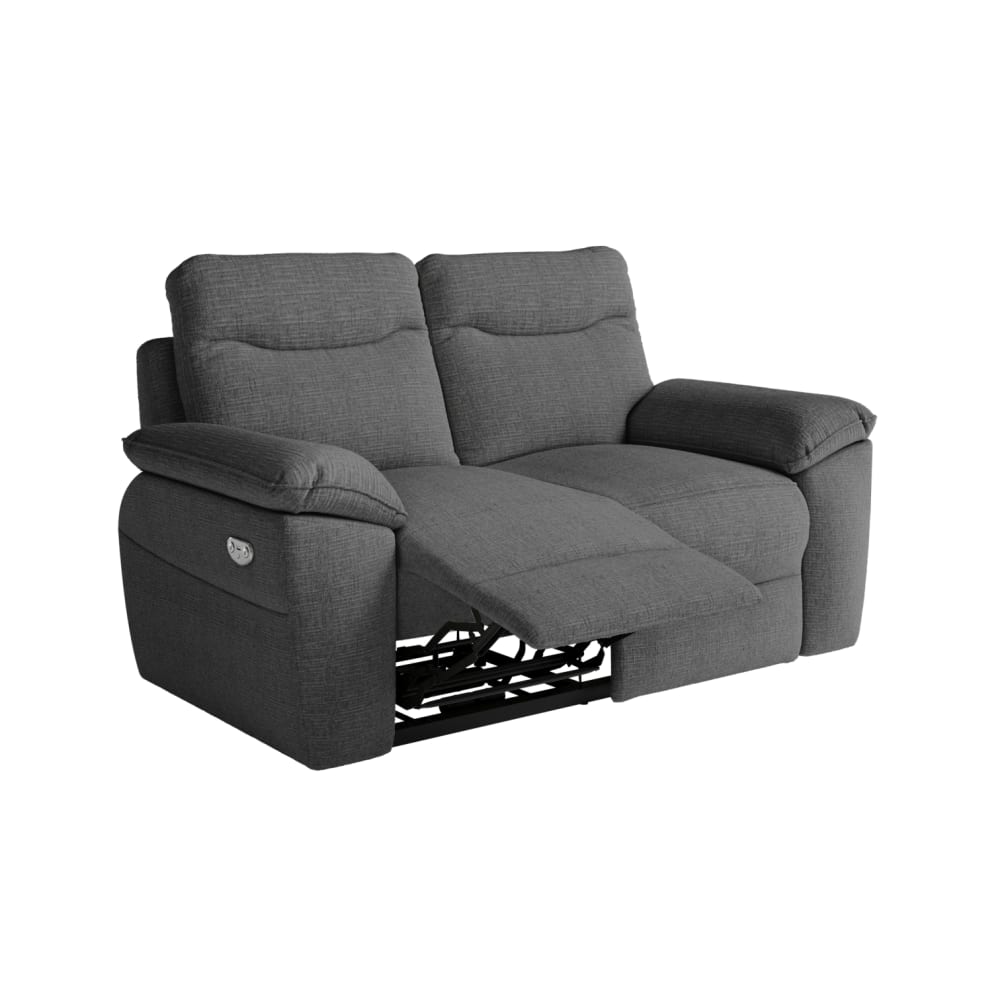 Canapé de relaxation électrique 2 places tissu texturé 3D - Gris foncé