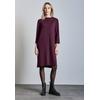 Midikleid STREET ONE, Damen, Gr. 40, EURO-Größen, rot (mulberry rot), Stoff, 47% Polyester, 45% Viskose, 8% Elasthan, unifarben, casual, normal knielang, Rundhals, 3/4-Ärmel Bündchen, Kleider, in Unifarbe