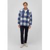 Karohemd MAVI "CHECK SHIRT", Herren, Gr. M, US-Größen, weiß (weiß blau check), 52% Polyester, 48% Polyacrylnitril, kariert, Langarm eng normaler Saum, Hemden, Overshirt mit Karomuster