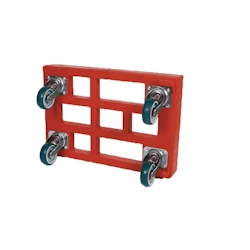 Transportroller KU schwarz 610x410 mm, verschweißte Variante, ø 100 TPE Image