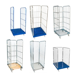 Rollbehälter 1650 KU blau, 724 x 815 mm, 4-seitig, 2 Vorderwände schwenkbar, Cr 3 Image