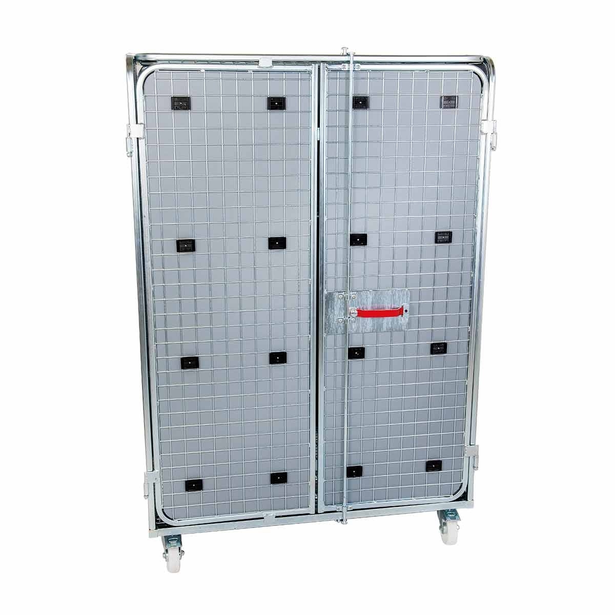 Stahlrollbehälter ADB 1600, 800 x 1200 mm, 5-seitig, 1 ZWB einlegbar, 2 Flügeltüren, RW vernietet, Cr 3, mit Auskleidung Image