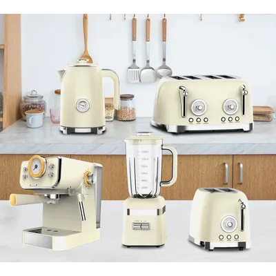 Toaster and kettle Coffee machine Kitchen appliance set Stainless steel set