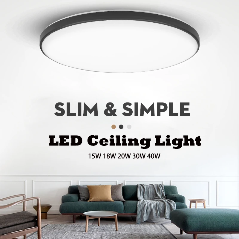 Ultradünne LED-Deckenleuchte, 15/20/30/50 W, moderne oberflächenmontierte LED-Deckenleuchte für Wohnzimmer, Schlafzimmer, Beleuchtungskörper