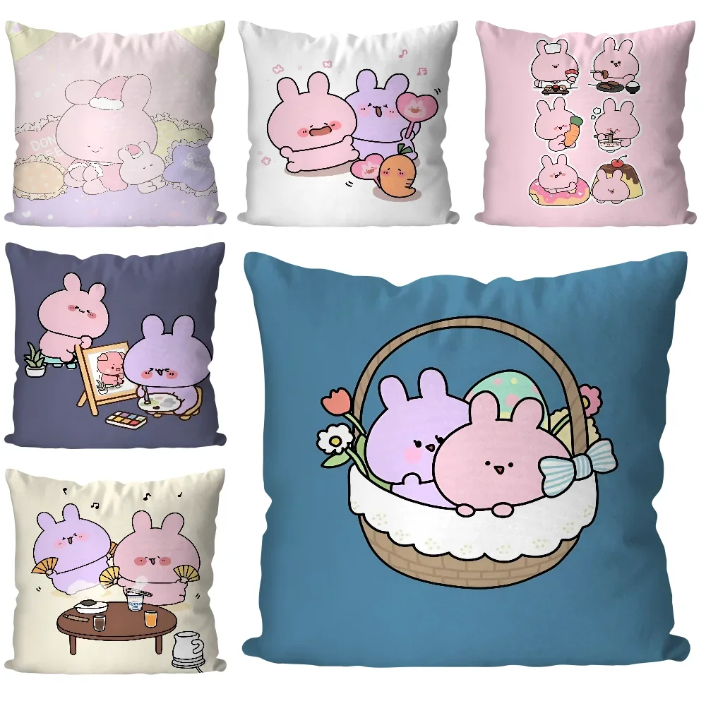 1PC Asamimichaan Einschlafen Asamim Kissen Fall Kissenbezüge Sofa Dekorative Hause doppelseitige Druck Kurze Plüsch Kissen Abdeckung Image