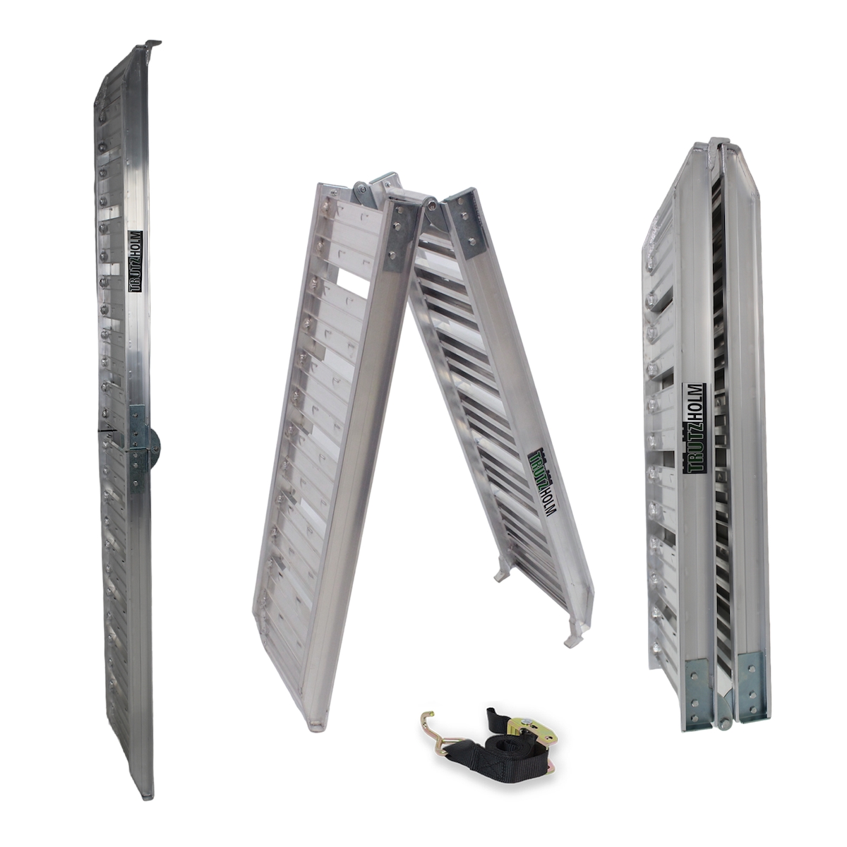 Baumarktplus TRUTZHOLM 1 x Alu Auffahrrampe 180 cm Traglast 200 kg klappbar geriffelt Motorradrampe Verladerampe Image