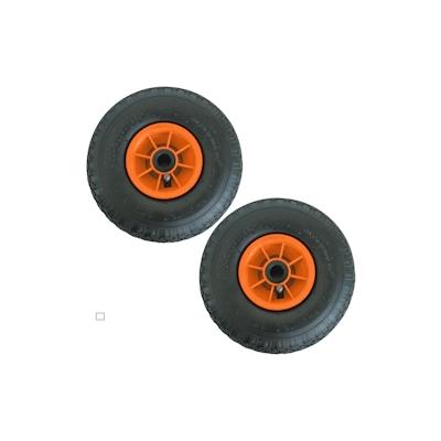 Baumarktplus 2x Sackkarrenrad Luftrad 260x85 3.00-4 Achlänge 75 mm 4PR Lagen mit Nadellager orange Image
