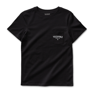 Tecovas Women's Fine Makers Pocket T-Shirt, Black/Bone, Pima Cotton, Small