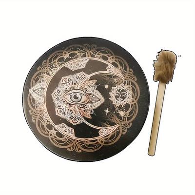 "TEMU 10"" Drum With , Spiritual Music And Meditation Frame Drum, Sound, Percussion Instrument With"