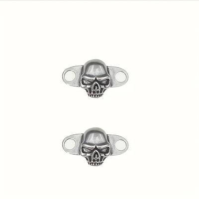 TEMU 1pair Exquisite Hand-polished Copper Shoelace Buckles, Fashion Bronze Skull Pattern Buckles, Retro Copper Shoelace Diy Accessories Image