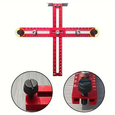 TEMU Adjustable Cabinet Hardware Doweling Jig - Precision Drill Guide For Knobs, Handles & Pulls - Ideal For Drawer Installation, Aluminum Construction Image