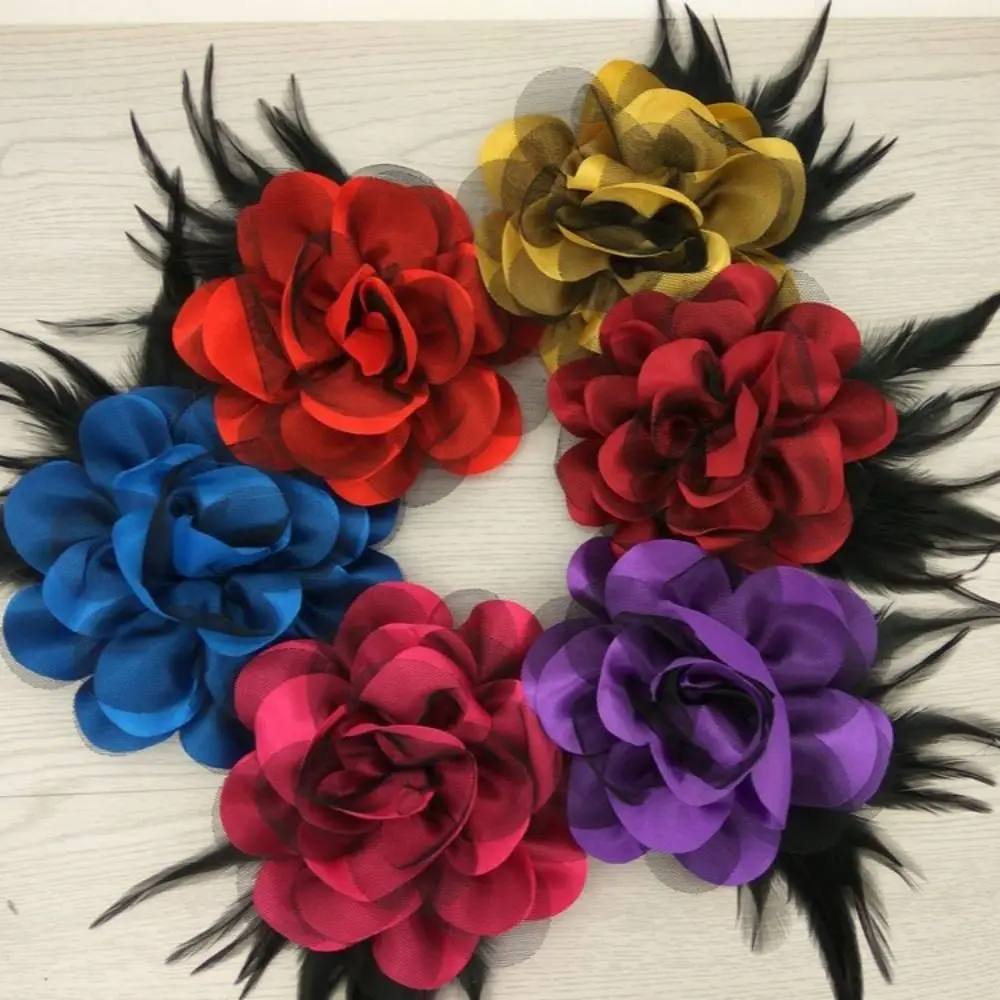Neue Pelz brosche mehr schicht ige Blumen anzug Pullover Mantel Brosche handgemachte Anstecknadel Abzeichen Broschen für Damenmode Accessoires Image