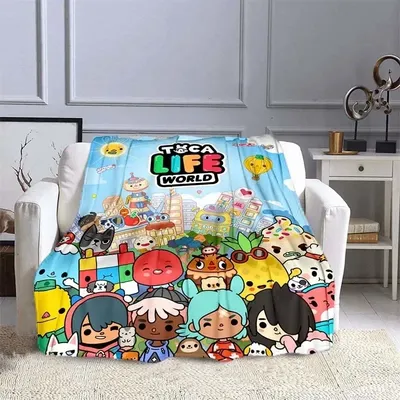 Toca Bocas Blanket Throw Blanket Kids Cartoon Game Fleece Blanket Soft Cover Warm Bedspreads Blankets for Beds Couch Travel