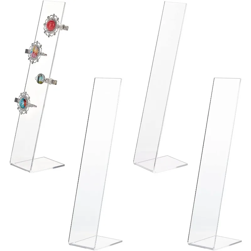 6 Stück Haarspangen-Display-Ständer, 20,4 cm/8 Zoll, Acryl-Haarspangen-Organizer, transparenter L-förmiger Haarnadel-Display-Halter zum Halten von Stirnbändern Image