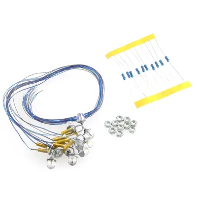Wandlampen, LED-Straßenlaternen, 1 Flamme, für H0-Häuser, Bauset, 10-teiliges Stahlsäulen-Modell, Laternenpfähle für Eisenbahn- und Gebäude-Layout Image