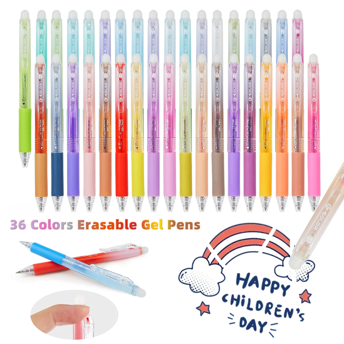 36er-Pack einziehbare, löschbare Gelstifte, 0,7 mm feine Spitze, mehrfarbig, glatte Schreib- und Zeichenstifte für Notizen und Journaling Image