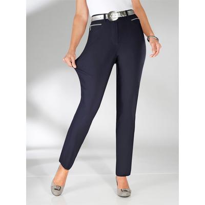 Stretch-Hose STEHMANN, Damen, Gr. 25, Kurzgrößen, blau (marine), 72% Viskose, 25% Polyamid, 3% Elasthan, unifarben, lang, Hosen, Topseller Image