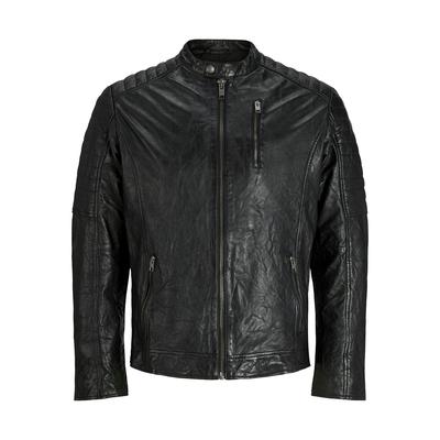 Richard Leather Jacket von Jack & Jones in der farbe Schwarz.