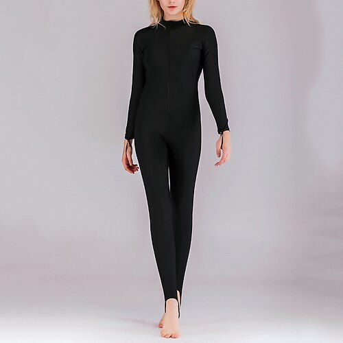 Damen Anti UV Shirt Badeanzug Bademode Patchwork Frontreißverschluss Schnelltrocknend Leicht Atmungsaktiv Langarm Bodysuit Badeanzug Surfen Strand Wassersport Sommer Image