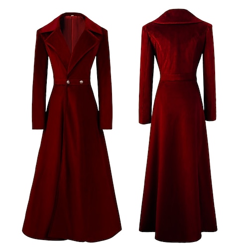 Retro Vintage Punk Gothic Steampunk Mantel Pestdoktor Einfarbig Kostüm Damen Weihnachten Halloween Karneval Party Erwachsene Mantel Image