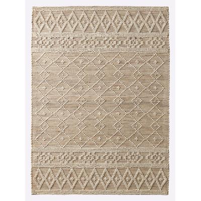 Teppich HEINE HOME Gr. 4, beige (beige, ecru), B:160cm H:10mm L:230cm, Baumwolle, Schurwolle, Wolle, Jute, Polyester, Kunstfaser, Teppiche Image