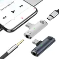 Adattatore per cuffie e caricabatterie USB tipo C a 3,5 mm 2 in 1 Adattatore audio Aux PD 100 W Adattatore tipo C per Xiaomi Huawei iPhone 15 16
