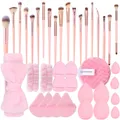 12-40 pièces ensemble d'outils de maquillage éponge de maquillage bouffée de poudre ensemble complet pinceau de maquillage moelleux pinceau fard à paupières pinceau Blush outil cosmétique pour femmes