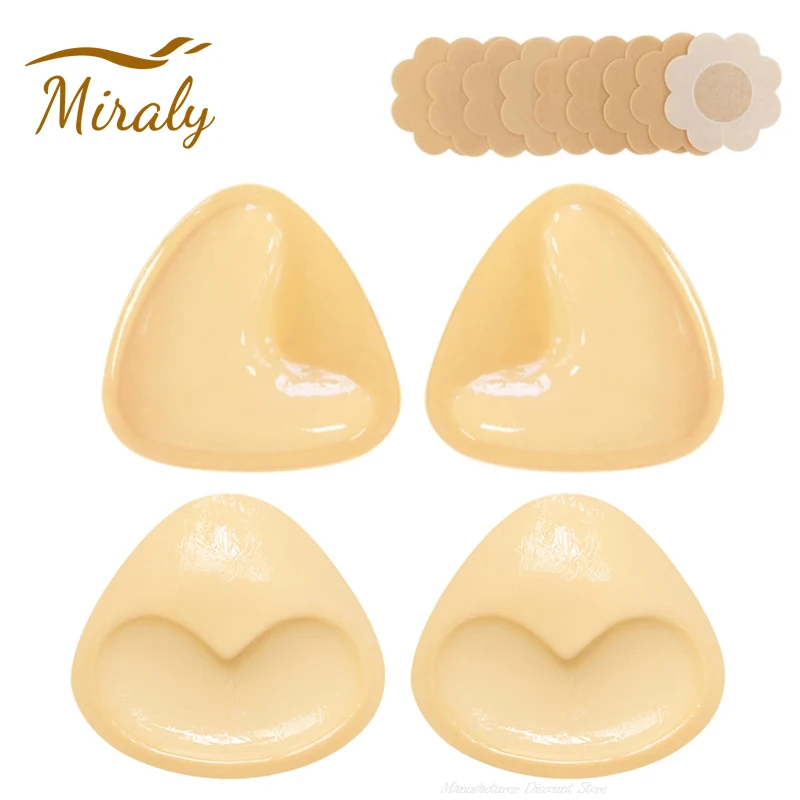 Neuer doppelseitiger klebriger klebriger BH Push-up Brust straffung Pads Badeanzug Bikini Cup Enhancer träger loser BH unsichtbarer BH rücken frei Image