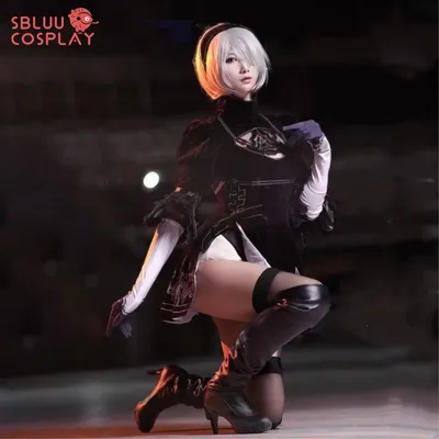 SBluuCosplay Spiel YoRHa Nr. 2Typ B 2B Cosplay Kostüm Kleid Halloween Party Kostüm Image