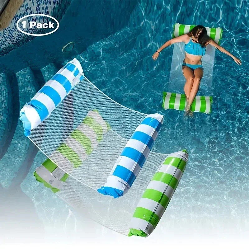 1 x aufblasbare Schwimmer-Hängematten-Floaties für Erwachsene, perfekt zum Faulenzen am Pool, dieses Sommer-Wasserspielzubehör, Wassersport Image