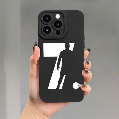 TEMU Creative Letter Cr7 Footballer Pattern, Angel Eyes Soft Phone Case Uv Printing Matte Phone Cover Full Protection For Iphone 11 12 13 Xr X/ Xs 7 8 Plus Se Mini For Smartphone Image
