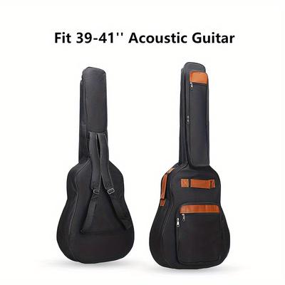 TEMU 10mm Thickened Acoustic & Classical Guitar Gig Bag, Padded Dual Shoulder Backpack- With Pockets