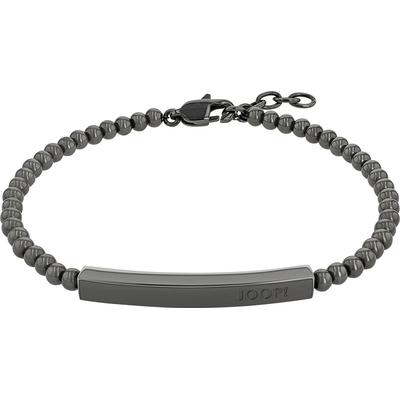 Armband JOOP "2038993", grau (gunfarben), Armbänder, Herren, Edelstahl