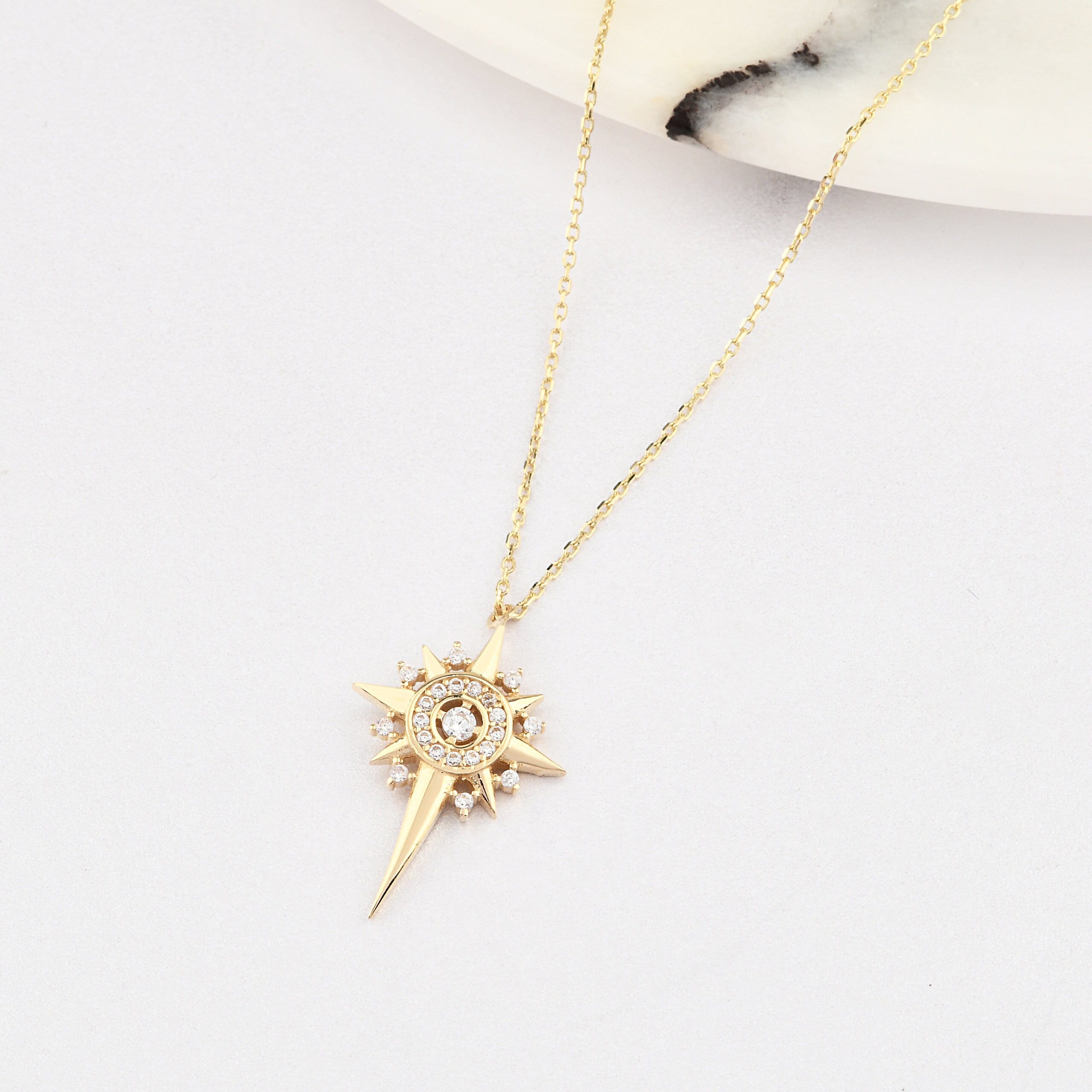 Collana Stella Polare in oro 14K, collana Stella Polare in oro, collana con ciondolo Stella Polare, collana Stella, ciondolo Stella Polare, collana in