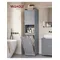 VASAGLE mobile da bagno alto con cesto della biancheria, borsa per vestiti rimovibile, scomparto con porta, 40x40x170cm, grigio colomba