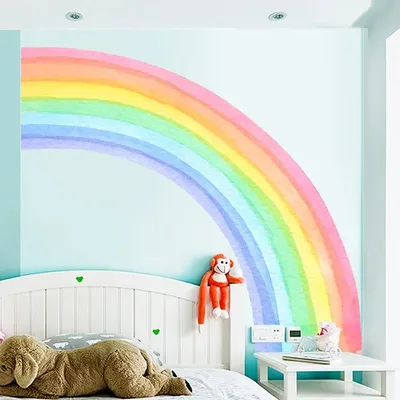 Große Regenbogen Wandaufkleber Home Dekoration Wohnzimmer Schlafzimmer Kinderzimmer Dekoration Image