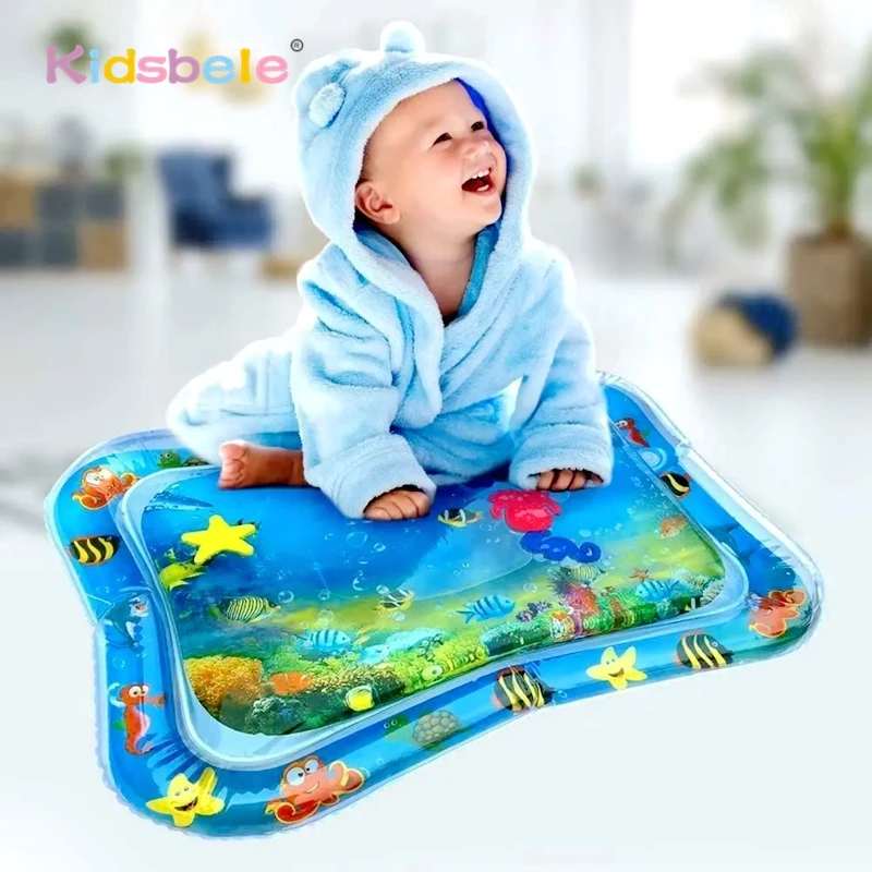 Baby Tummy Time Wasserspielmatte, aufblasbare Wassermatte für Säuglinge und Kleinkinder, Babyparty-Spielzeug, Geburtstagsgeschenk für 2 bis 20 Monate
