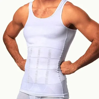 Männer Body Shaper Abnehmen Kompression Weste Unterhemd Nahtlose Taille Trainer Tank Top Schlanke Image