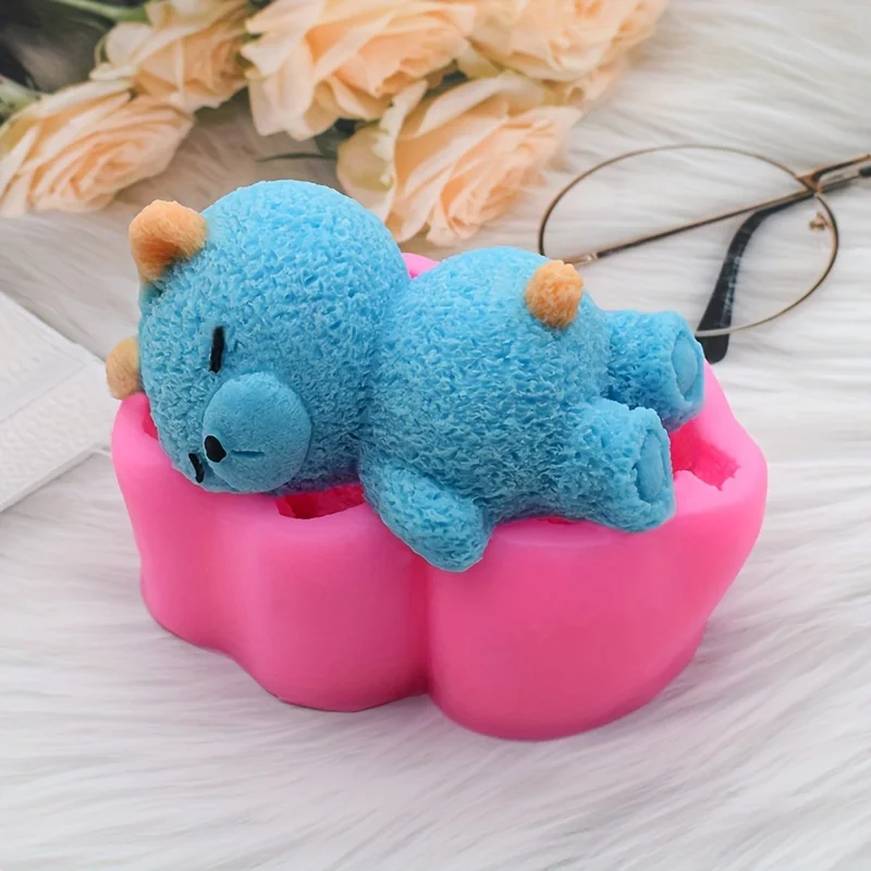 1 Stück, 3d Cartoon drei dimensionale Dösen Bär geformte Silikon form Back dekoration Form dekorative Ornament form Image