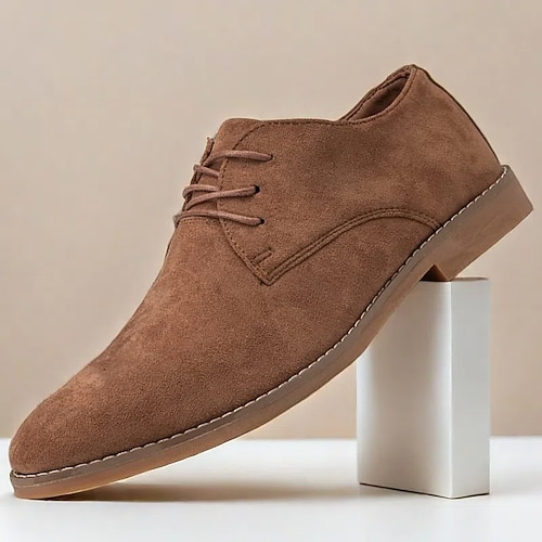 Oxford-Schnürschuhe aus Wildleder für Herren – lässiges, leichtes Design für Business, Büro und Alltag Image